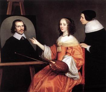 Gerrit Van Honthorst : Margareta Maria De Roodere And Her Parents